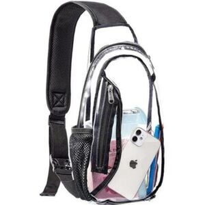 Clear Sling Bag, Clear Bag Stadium Approved, PVC Clear Crossbody Backpack Gift